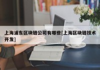 上海浦东区块链公司有哪些[上海区块链技术开发]